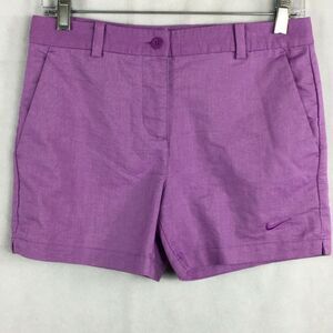 Nike Golf Shorts Womens Sz L Purple Dri-Fit Stretch Chino‎ Pockets Tennis